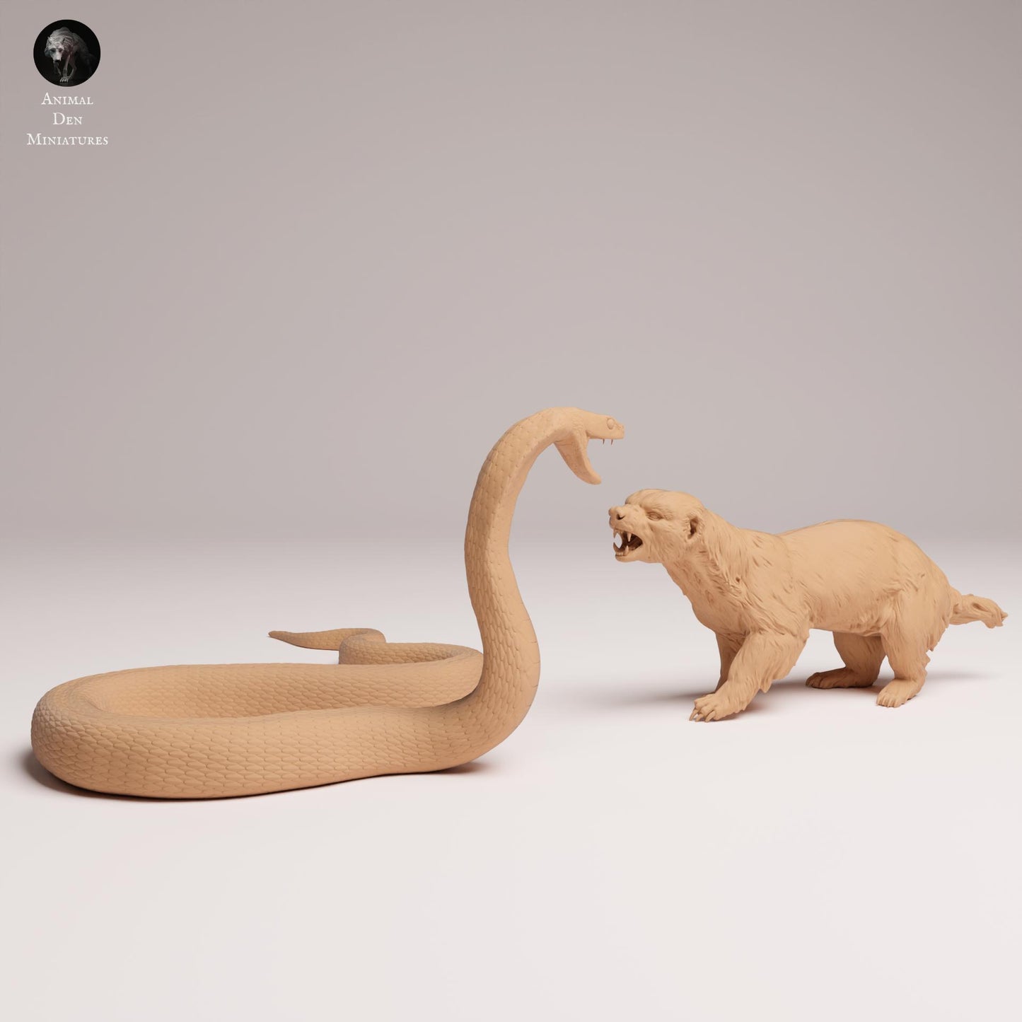 Product photo Animal Figure Diorama, Model Building: 0: Wild Animal Figures: Honey Badger vs. Black Mamba – Battle of the Savannah (Ref 25_08_08)