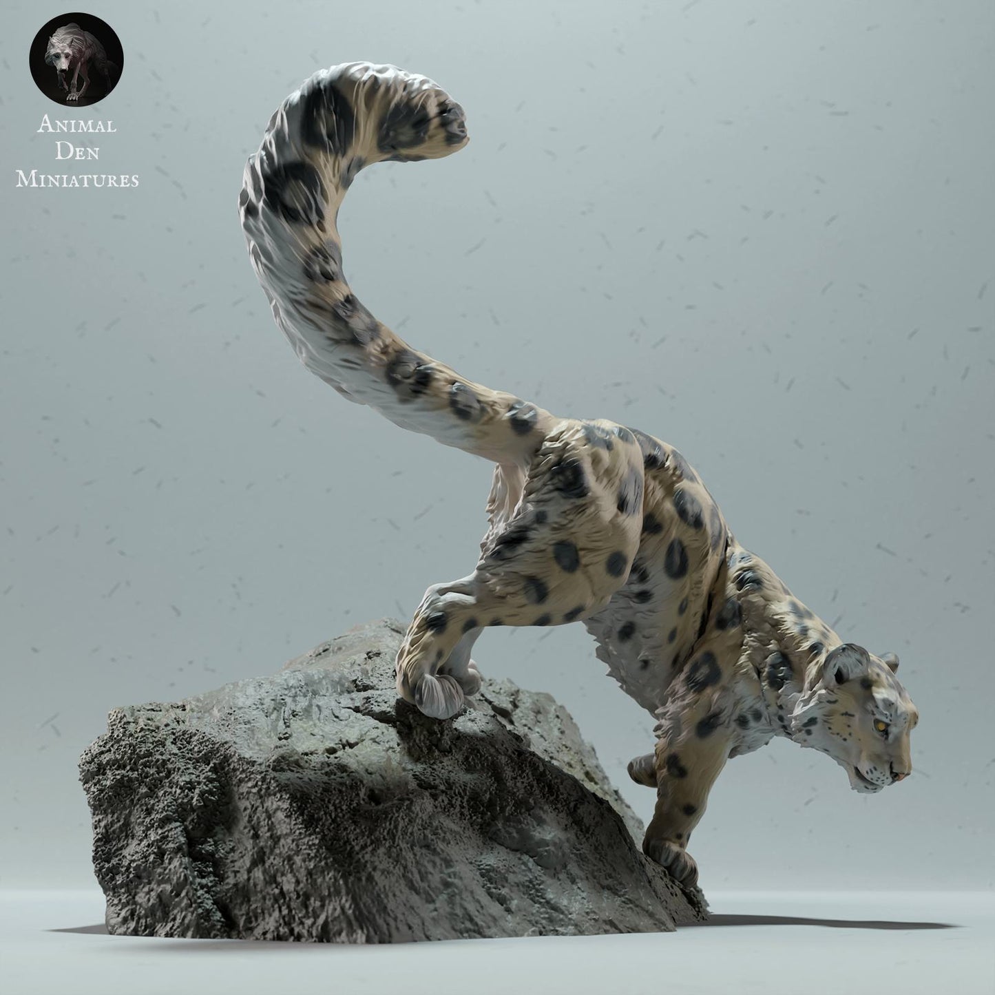 Produktfoto Tier Figur Diorama, Modellbau: 0: Wildtier Figur: Schneeleopard auf Felsen (Ref 01_01_47)