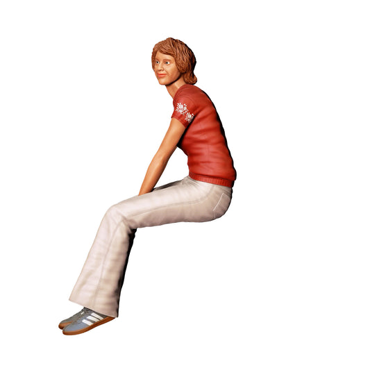 Diorama Model Building Product Photo 0: Sitting Woman with Flower Shirt – Figure in Casual Leisure Wear (Ref. No. 438)