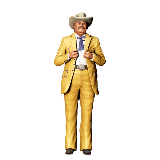 Diorama model building product photo 0: Older man in a suit with a cowboy hat – figure with vest and bow tie (Ref. No. 402)