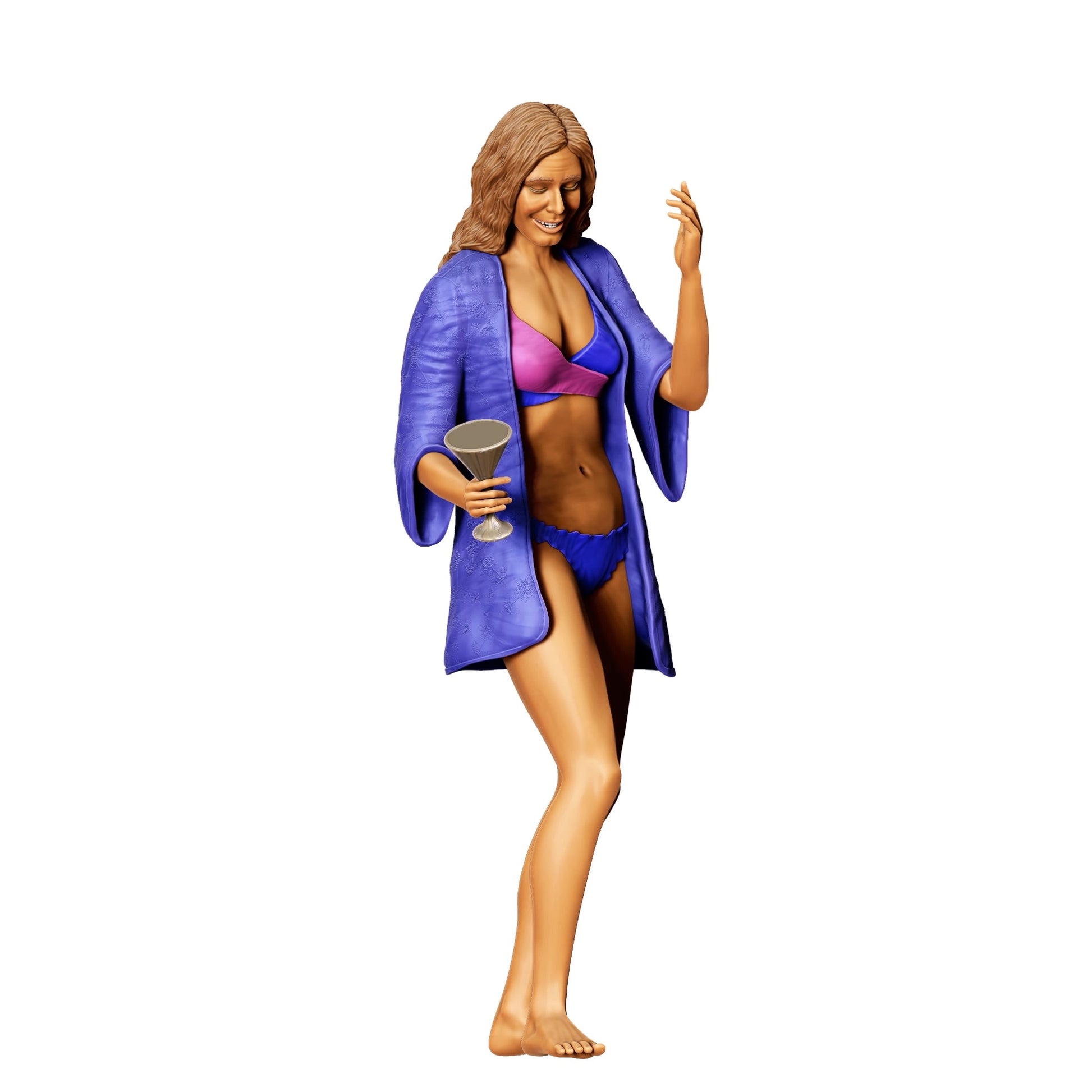 Diorama model building product photo 0: Pool Party guests - woman in bikini with champagne glass 2 (Ref. No. 326)