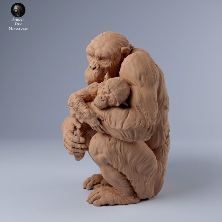 Product photo Animal Figure Diorama, Model Building: 0: Chimpanzee Mother with Baby: Animals from Africa