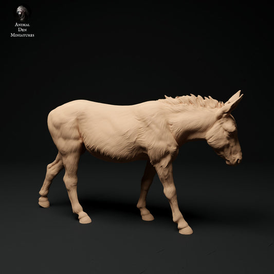 Product photo animal figure diorama, model building: 0: Farm animal figure: walking donkey