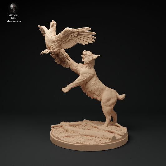 Product photo Animal Figure Diorama, Model Building: 0: Lynx hunting Capercaillie: Animals from Europe