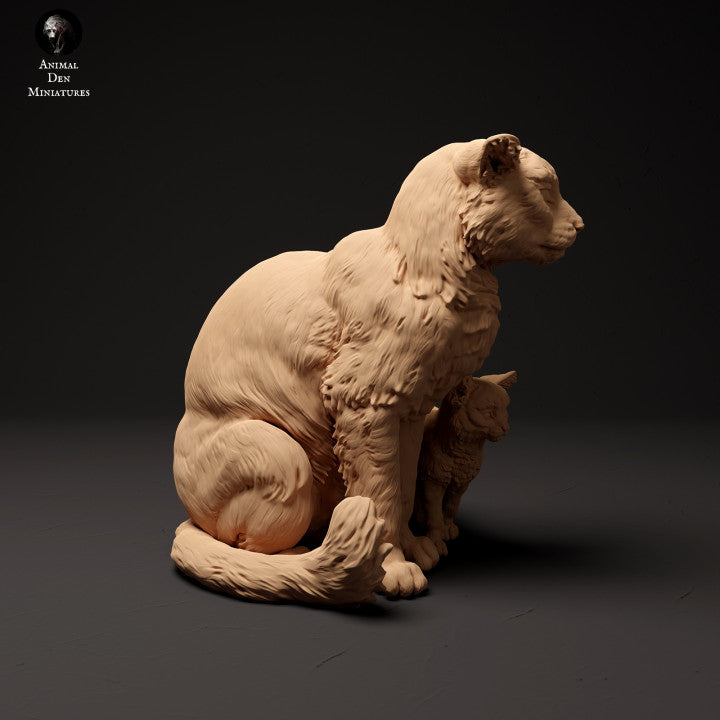 Produktfoto Tier Figur Diorama, Modellbau: 0: Schottische Wildkatze sitzend mit Jungtier: Tiere aus Nordeuropa