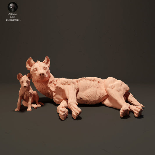 Product photo Animal Figure Diorama, Model Building: 0: Hyena with Cub: Animals from Africa