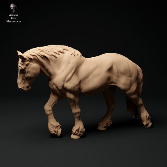 Product photo Animal Figure Diorama, Model Building: 0: Farm Animal Figure: Walking Horse, Mare - Suffolk Punch