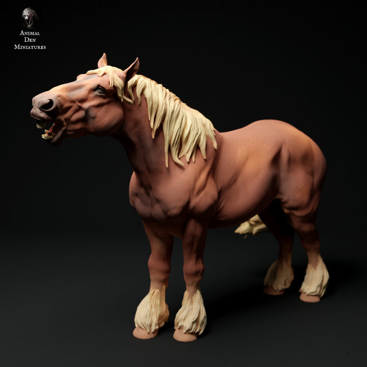 Product photo Animal Figure Diorama, Model Building: 0: Farm Animal Figure: neighing horse - Suffolk Punch