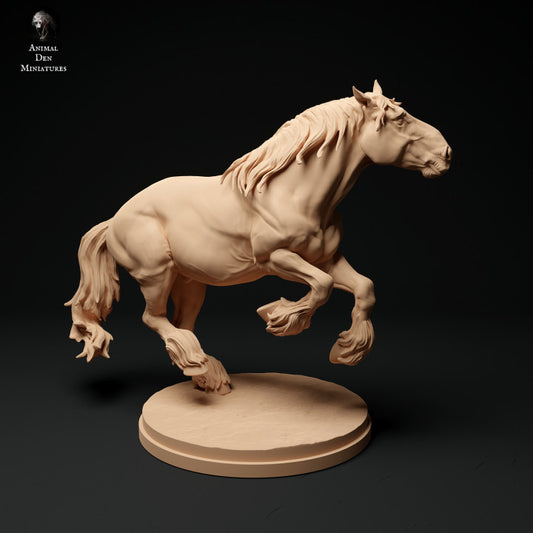 Product photo animal figure diorama, model building: 0: Farm animal figure: running horse - Suffolk Punch