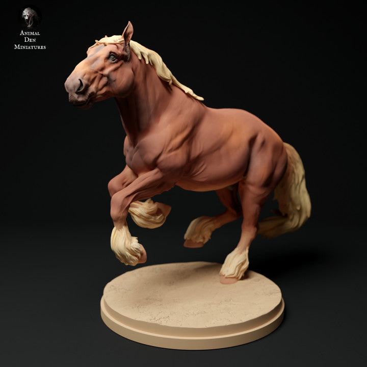 Product photo animal figure diorama, model building: 0: Farm animal figure: running horse - Suffolk Punch