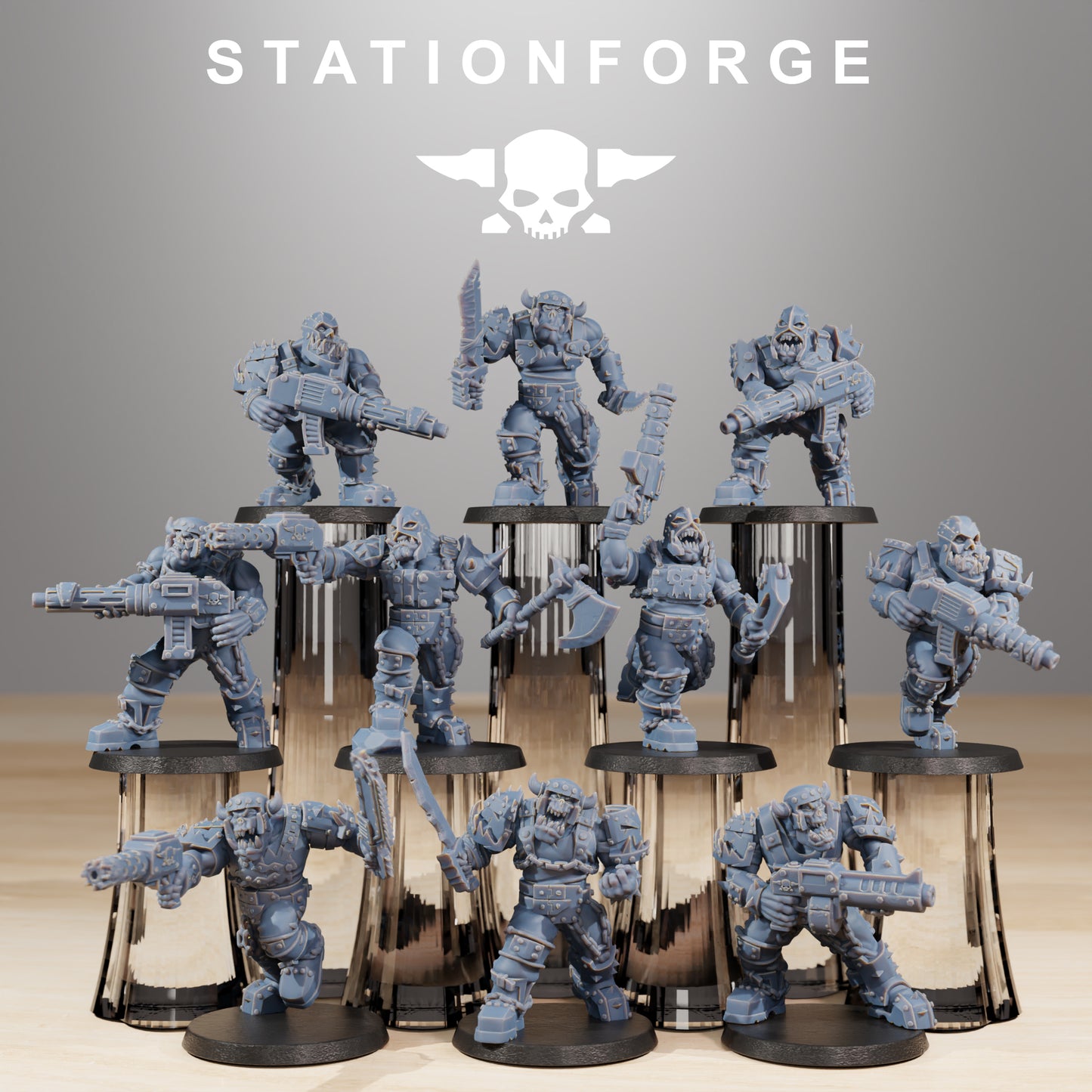 Product photo Tabletop 28mm The Printing Goes Ever On (TPGEO) 0: Orkaz Berserkers