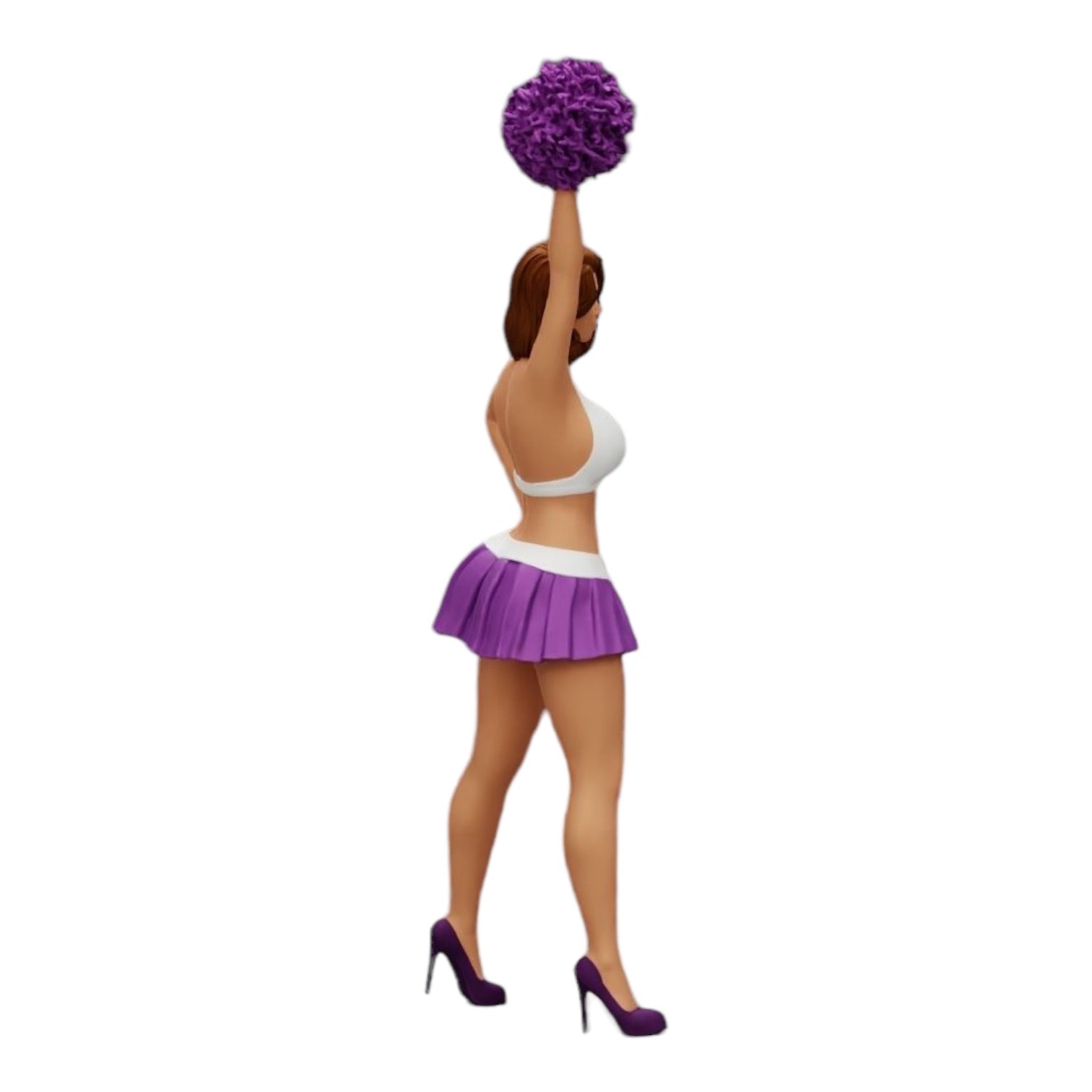 Diorama model building product photo 0: Young girl/ cheerleader with pom poms cheering (Ref No. A3)