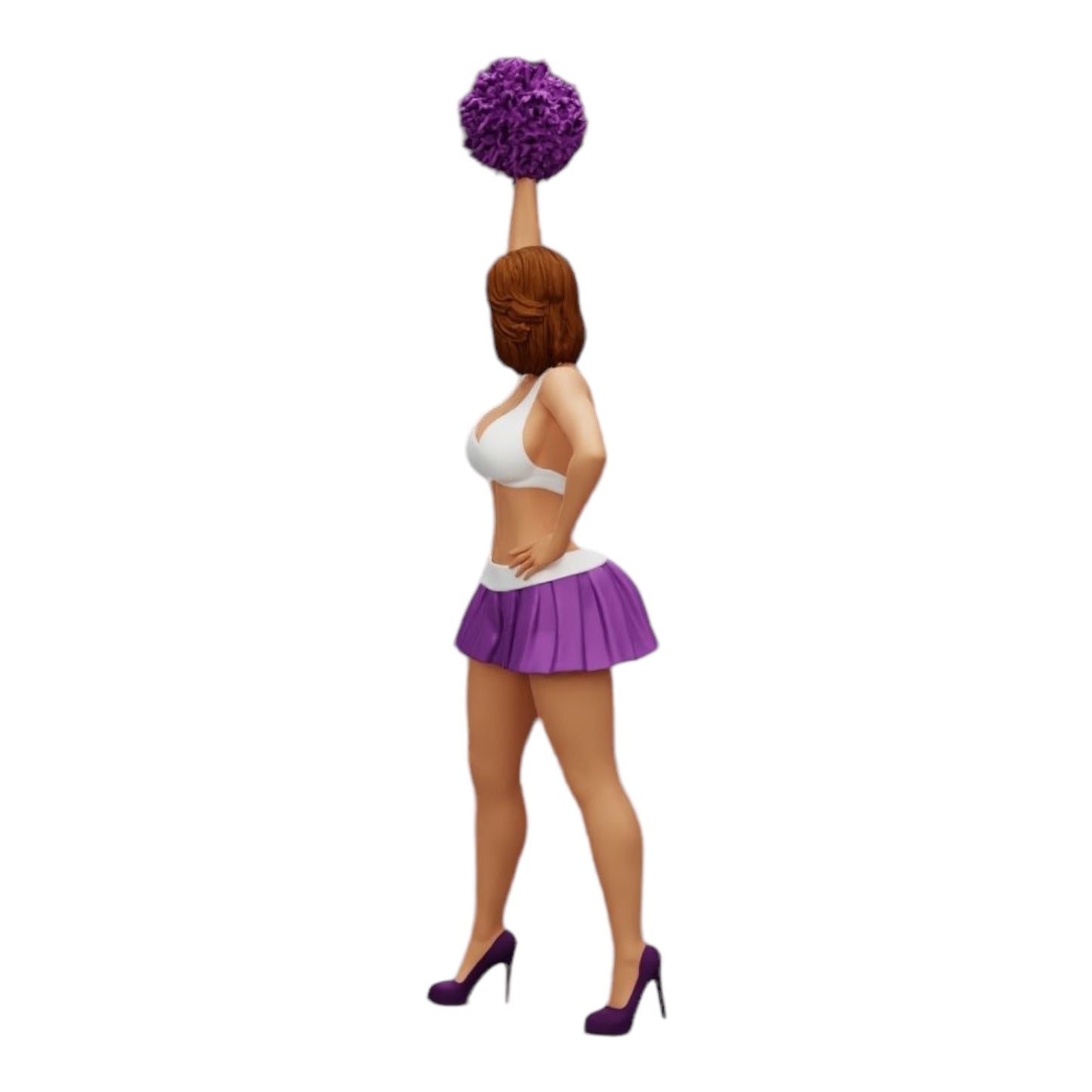 Diorama model building product photo 0: Young girl/ cheerleader with pom poms cheering (Ref No. A3)