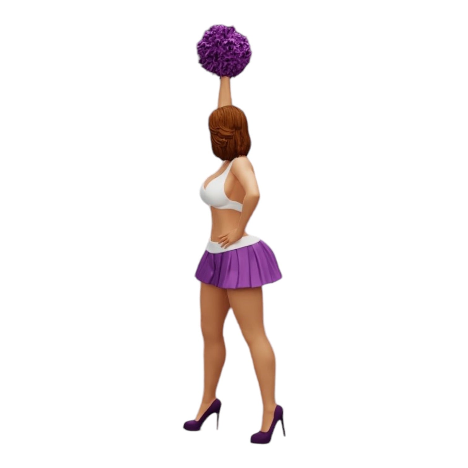Diorama model building product photo 0: Young girl/ cheerleader with pom poms cheering (Ref No. A3)