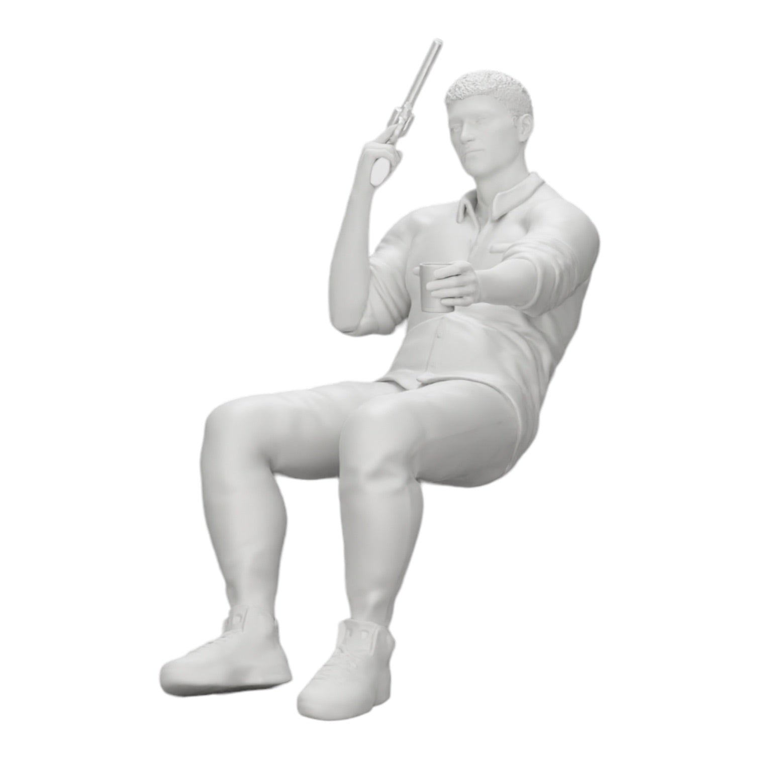 Diorama model building product photo 0: Sitting gangster with a glass of whiskey and a weapon at the poker table (Ref No. A5)