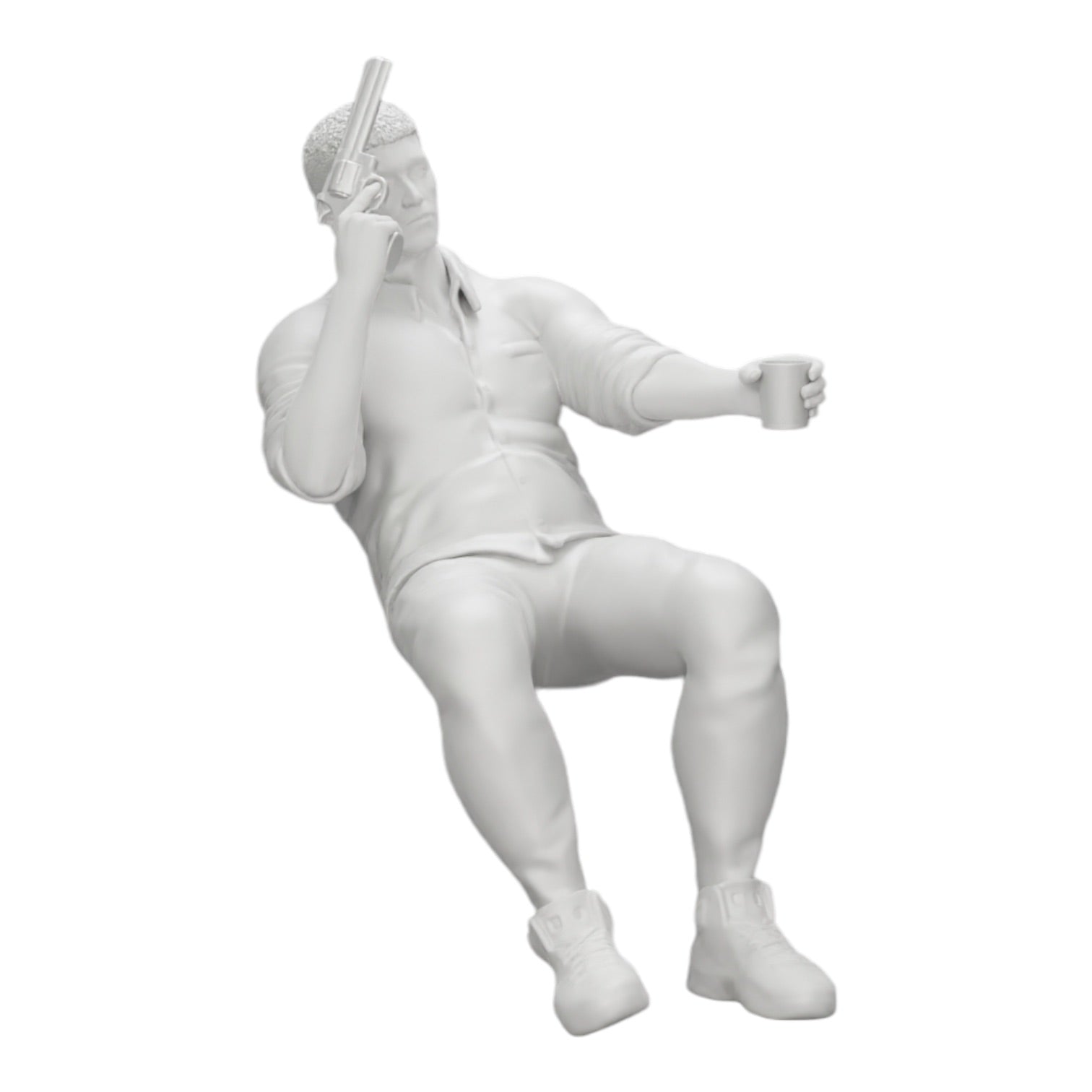 Diorama model building product photo 0: Sitting gangster with a glass of whiskey and a weapon at the poker table (Ref No. A5)