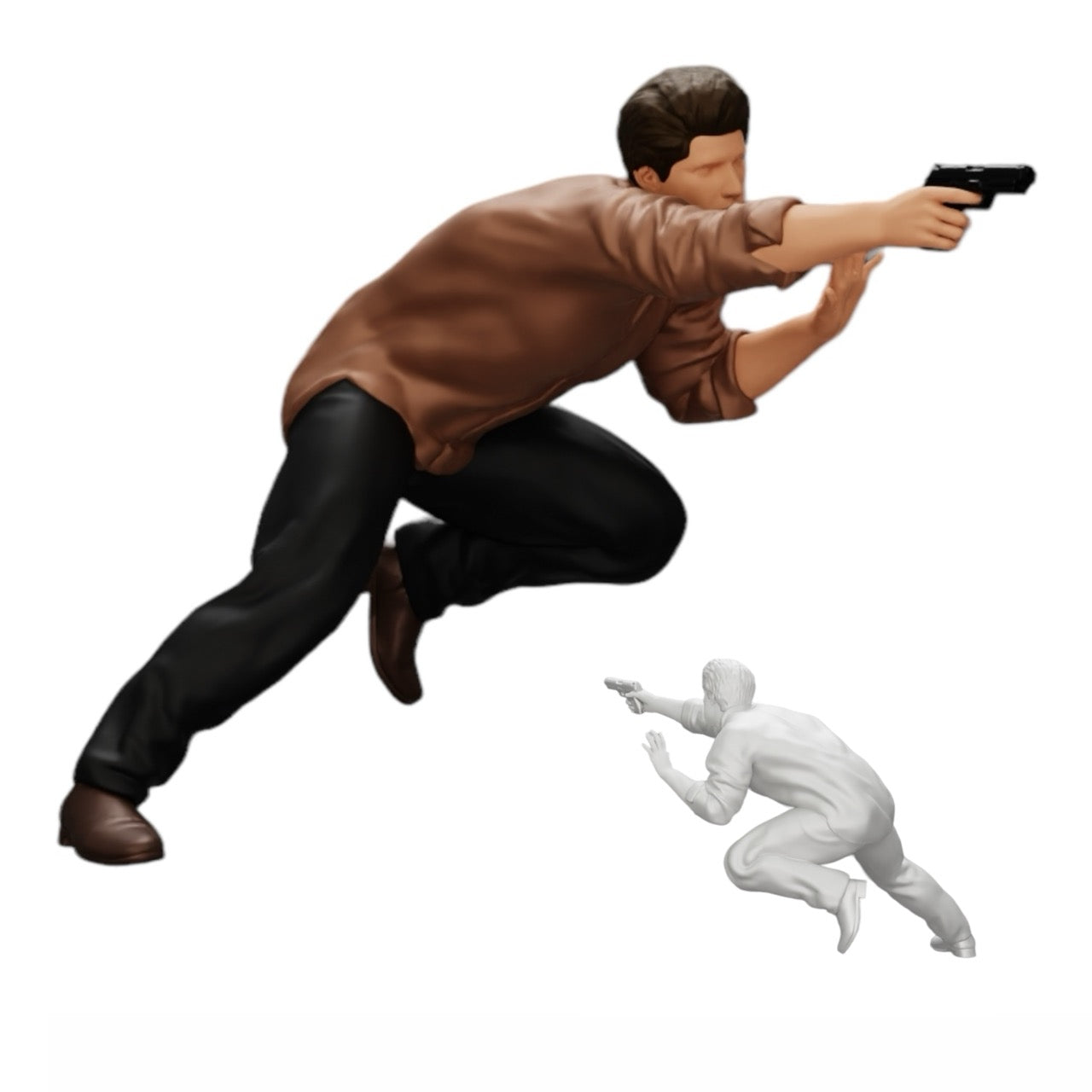Diorama model building product photo 0: Gangster shooting with a weapon from a car (Ref No. A6)