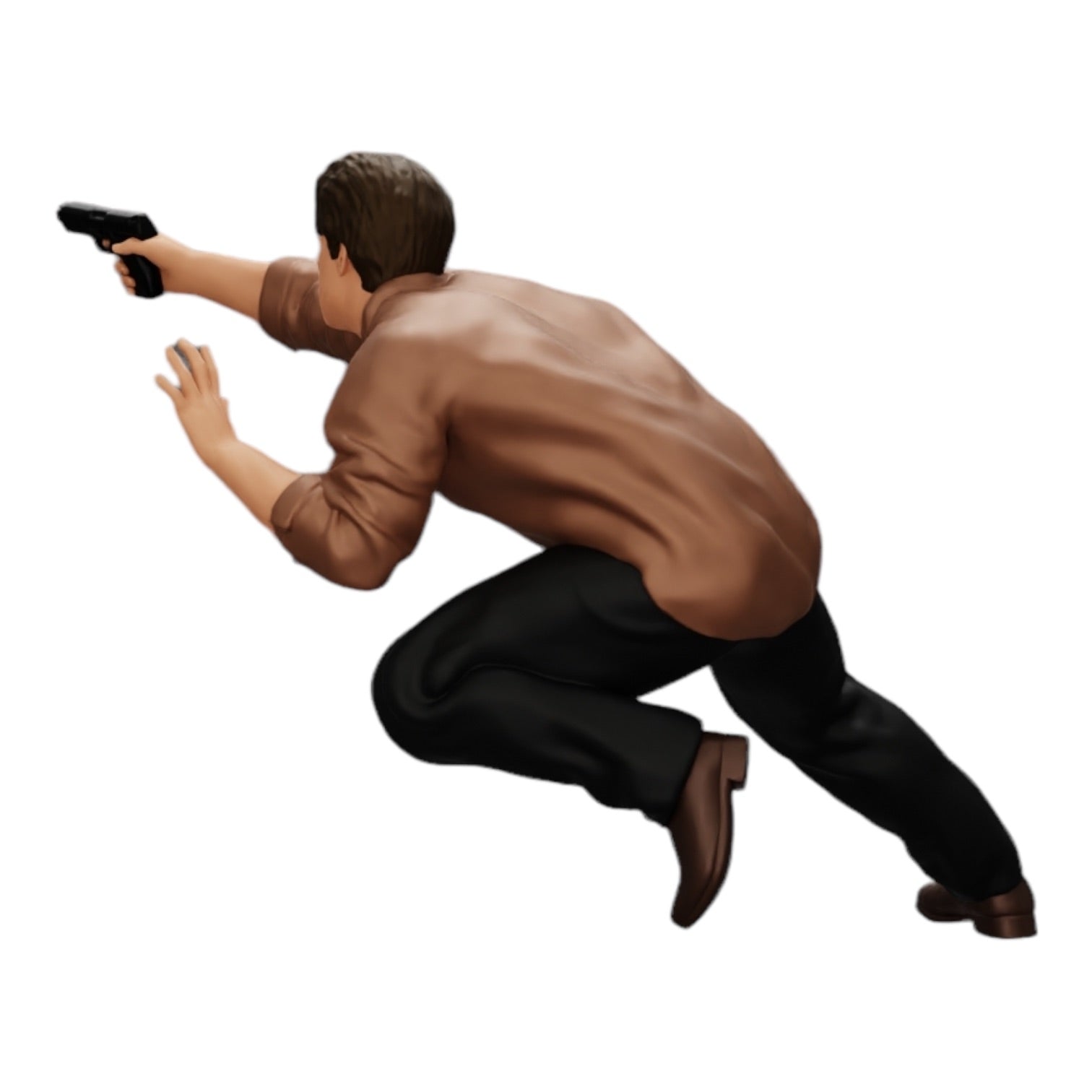 Diorama model building product photo 0: Gangster shooting with a weapon from a car (Ref No. A6)