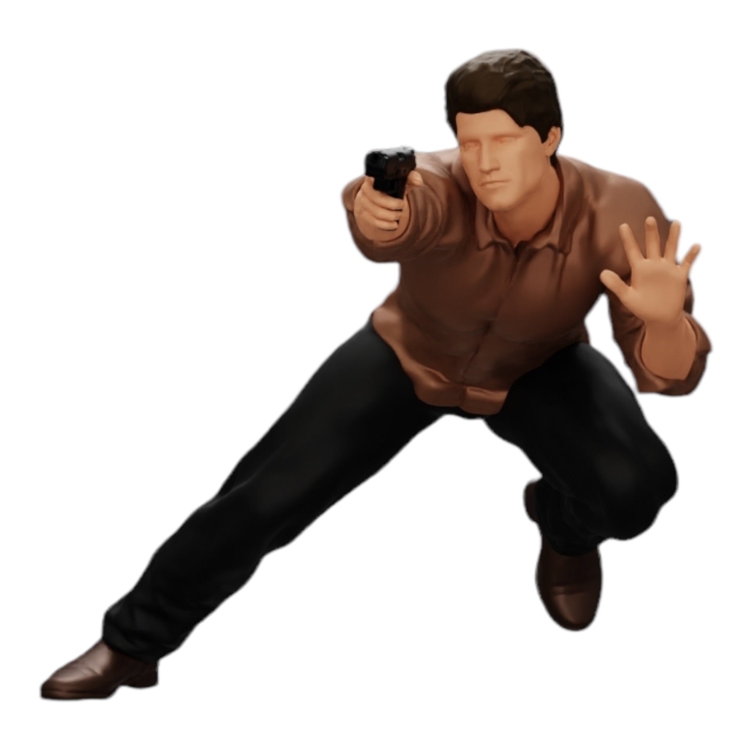 Diorama model building product photo 0: Gangster shooting with a weapon from a car (Ref No. A6)