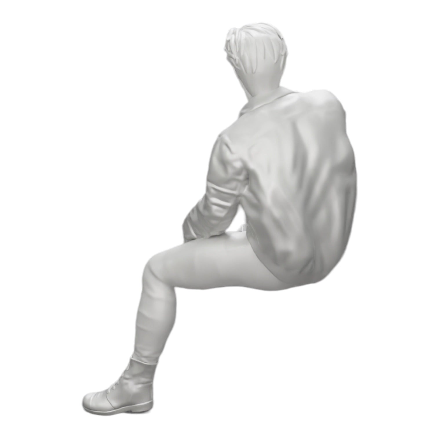 Diorama model building product photo 0: Attractive, dreamy young man in a leather jacket sitting (Ref No. A7)