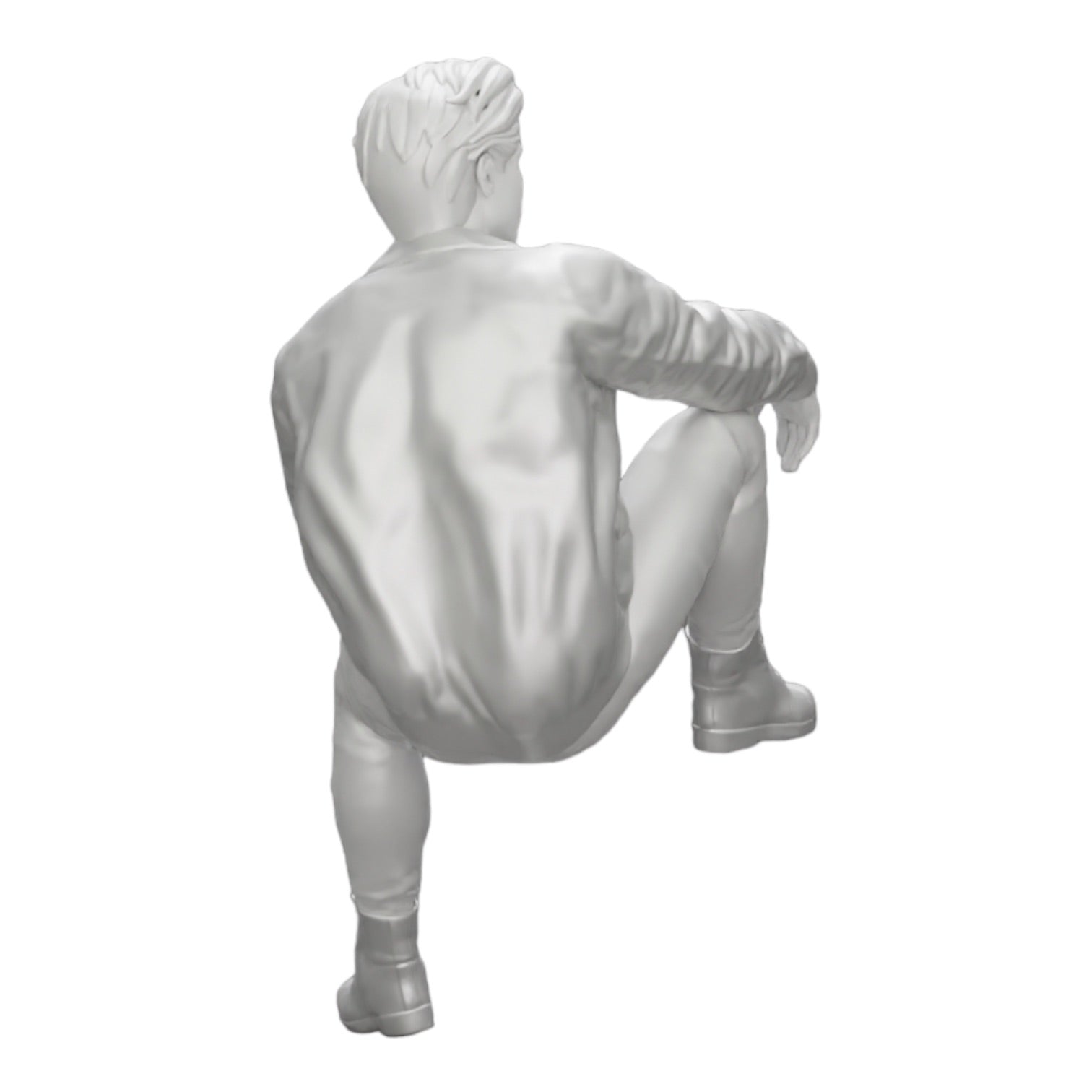 Diorama model building product photo 0: Attractive, dreamy young man in a leather jacket sitting (Ref No. A7)