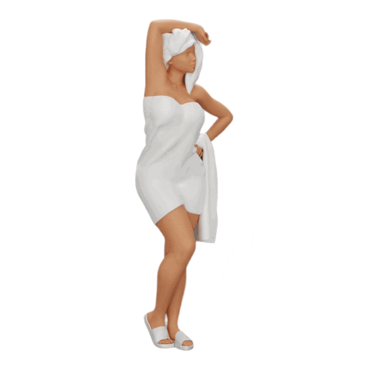 Diorama model building product photo 0: Sexy woman after shower with bathrobe and towel (Ref No. A10)