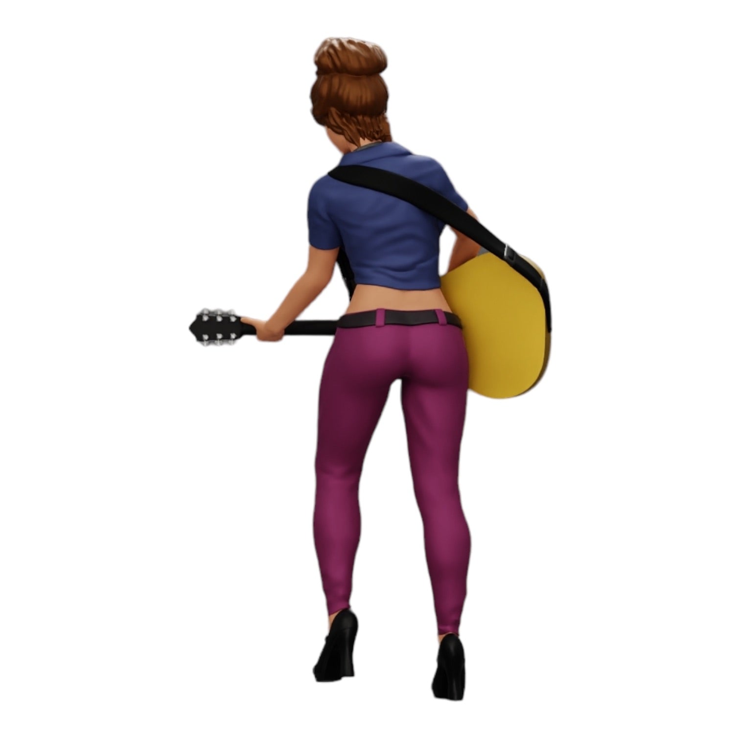 Diorama model building product photo 0: Young woman/musician on stage playing acoustic guitar (Ref No. A13)