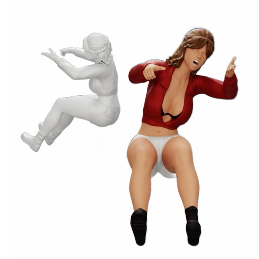 Diorama model building product photo 0: Angry young woman in mini shirt screaming from the car (Ref No. A17)