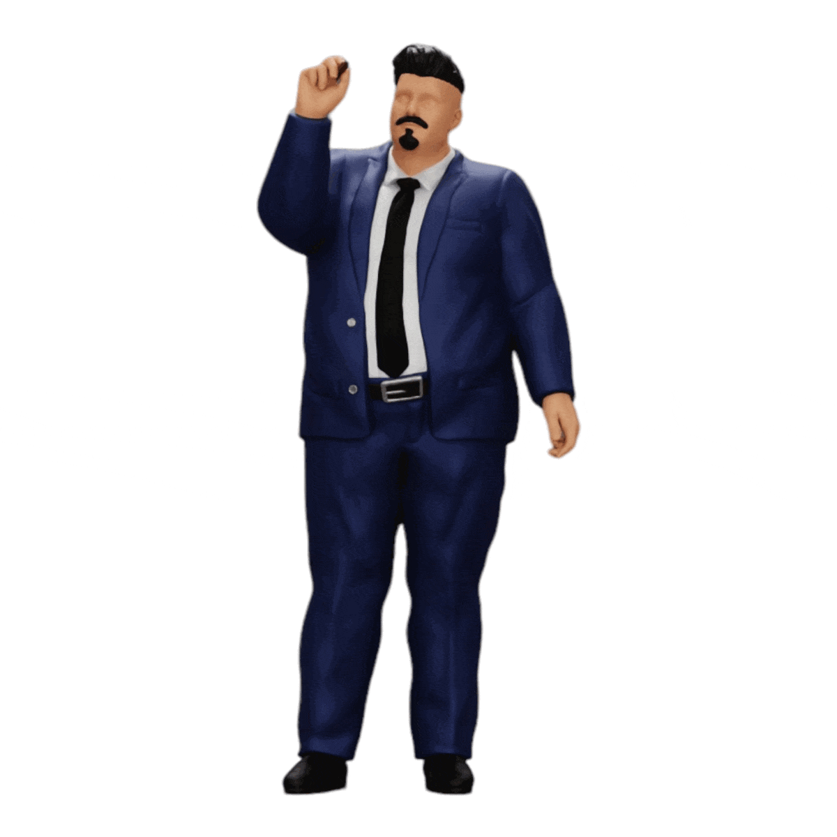 Diorama model building product photo 0: Corpulent businessman writing on whiteboard (Ref No. A19)