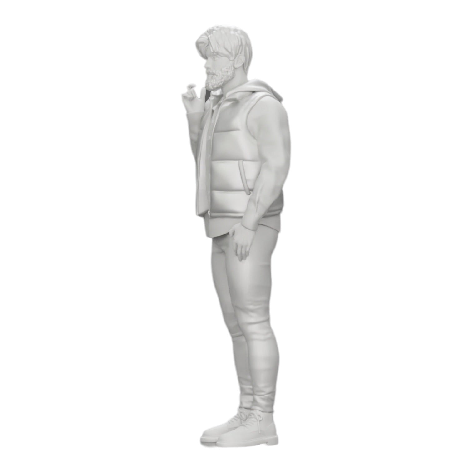 Diorama model building product photo 0: Confident man with beard and jacket stands tall (Ref No. A24)