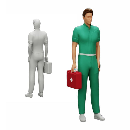 Diorama model building product photo 0: Medic stands ready with a first aid kit (Ref No. A28)