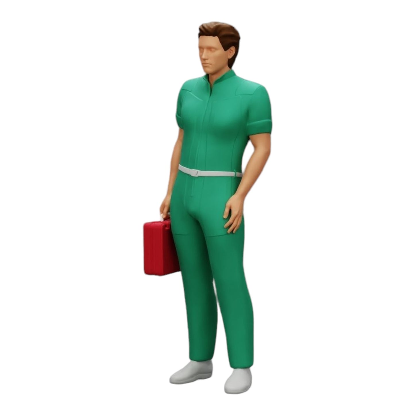Diorama model building product photo 0: Medic stands ready with a first aid kit (Ref No. A28)