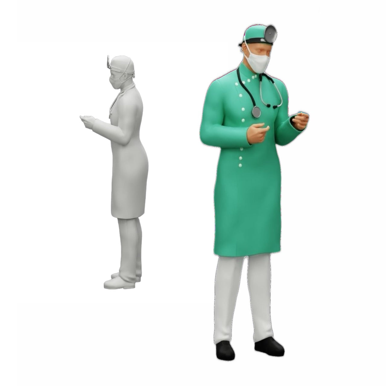 Diorama model building product photo 0: Surgeon/Doctor in hospital with stethoscope (Ref No. A29)