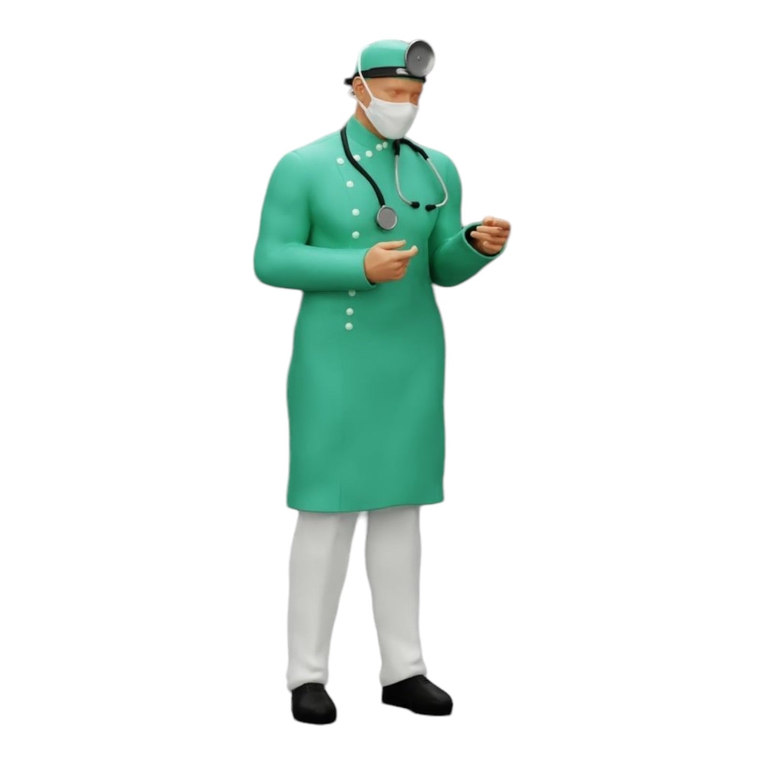 Diorama model building product photo 0: Surgeon/Doctor in hospital with stethoscope (Ref No. A29)