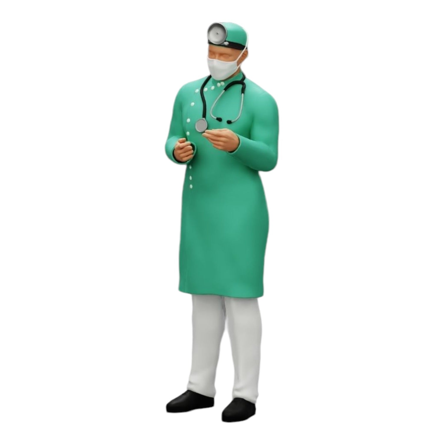 Diorama model building product photo 0: Surgeon/Doctor in hospital with stethoscope (Ref No. A29)
