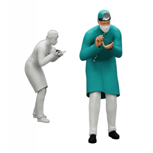 Diorama model building product photo 0: Surgeon/Doctor in hospital examining patient (Ref No. A30)