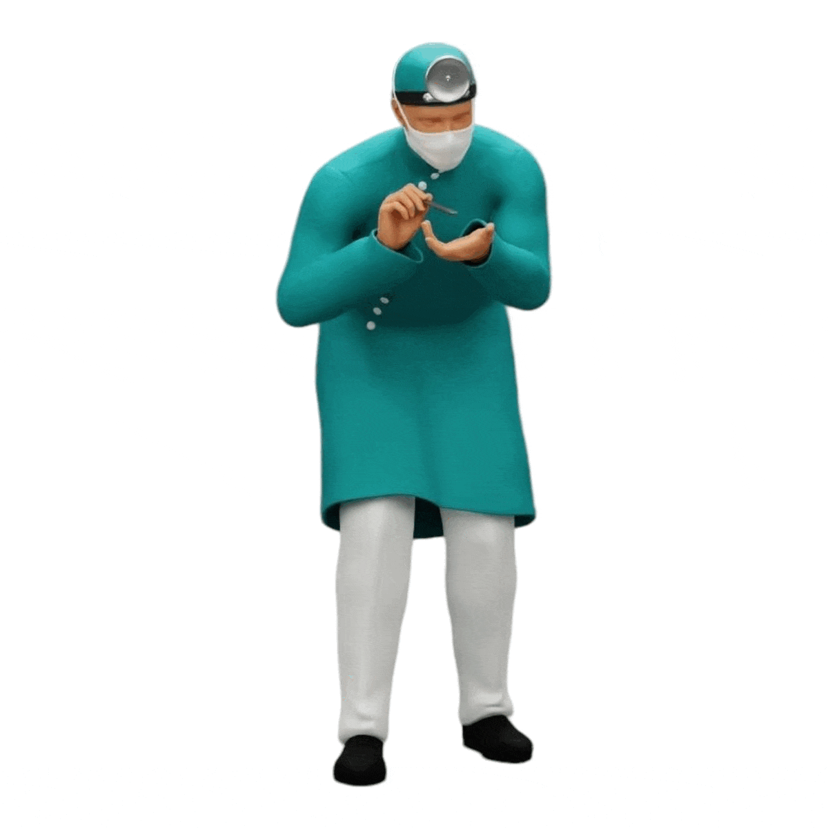 Diorama model building product photo 0: Surgeon/Doctor in hospital examining patient (Ref No. A30)