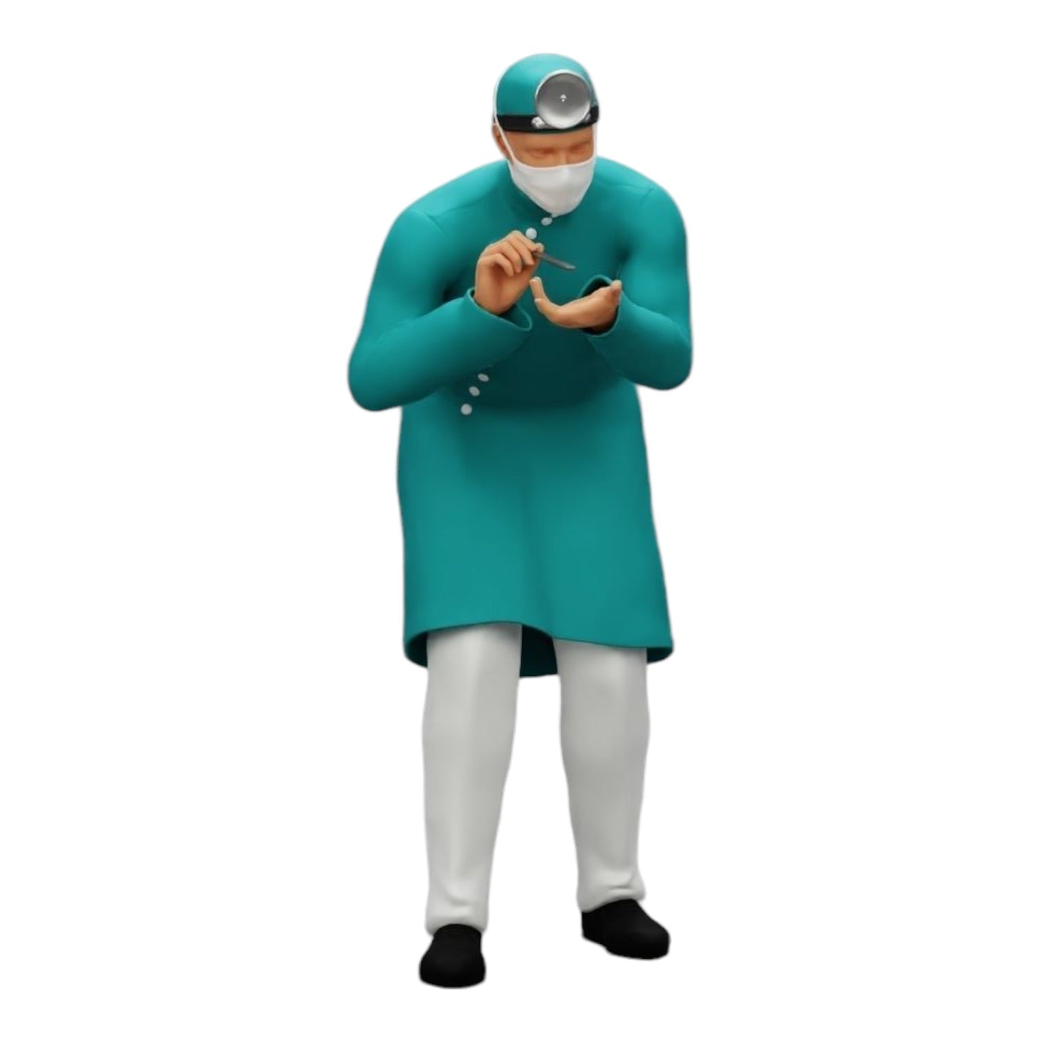 Diorama model building product photo 0: Surgeon/Doctor in hospital examining patient (Ref No. A30)