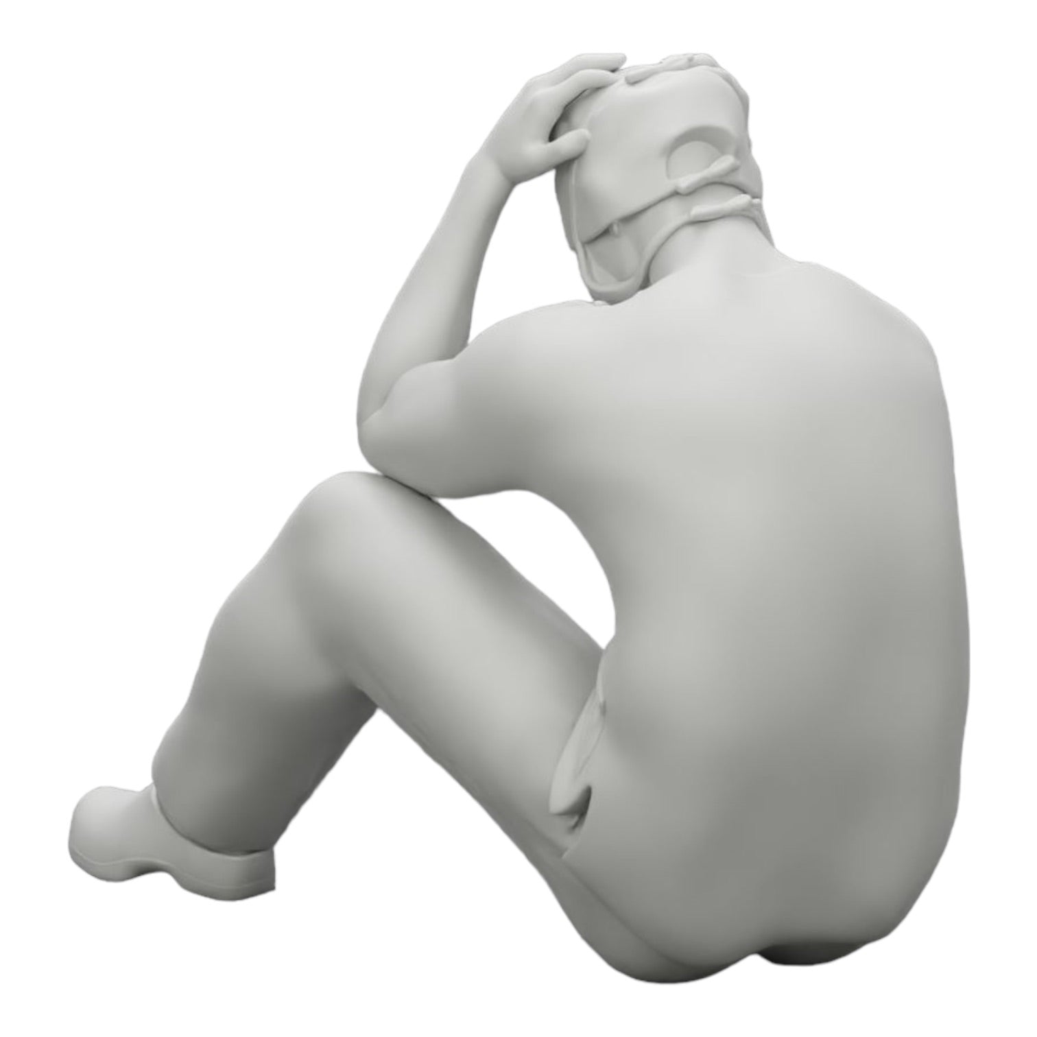 Diorama model building product photo 0: Pensive surgeon sitting on the ground after a failed procedure (Ref No. A31)