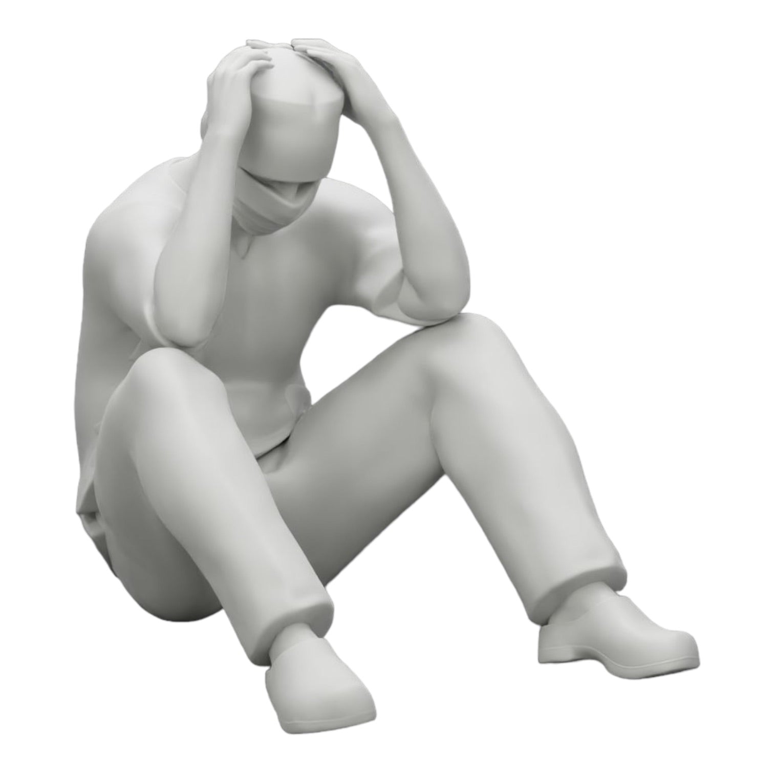 Diorama model building product photo 0: Pensive surgeon sitting on the ground after a failed procedure (Ref No. A31)