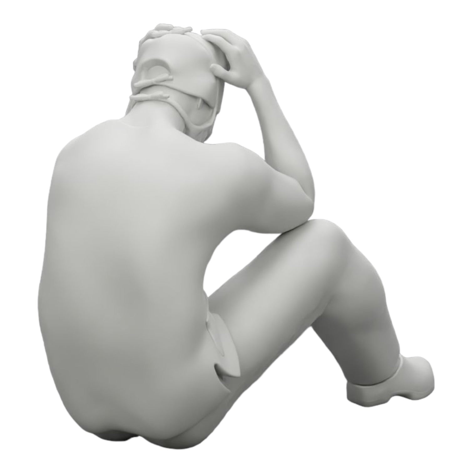 Diorama model building product photo 0: Pensive surgeon sitting on the ground after a failed procedure (Ref No. A31)