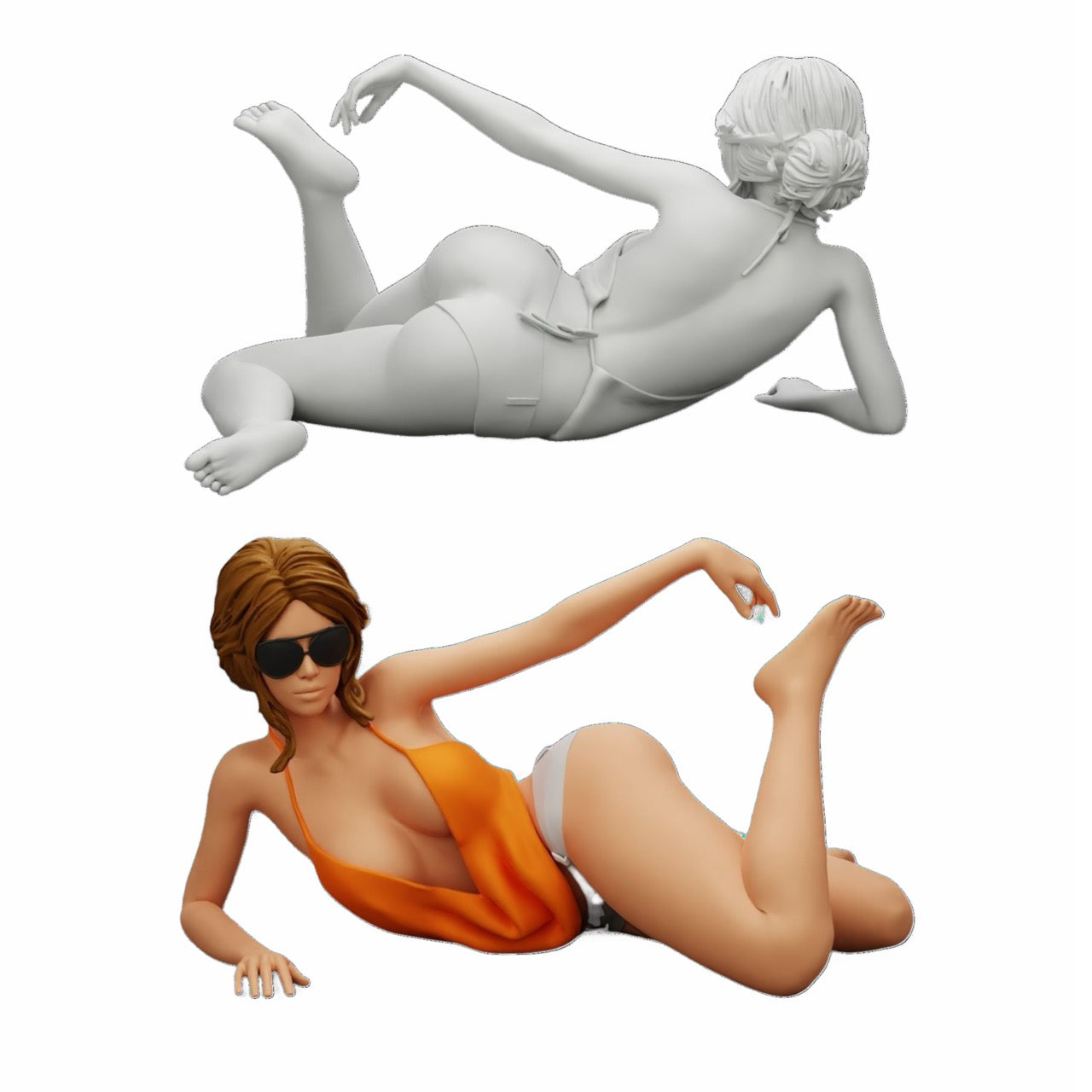 Diorama model building product photo 0: Sexy girl with sunglasses and bikini on the sandy beach (Ref No. A33)