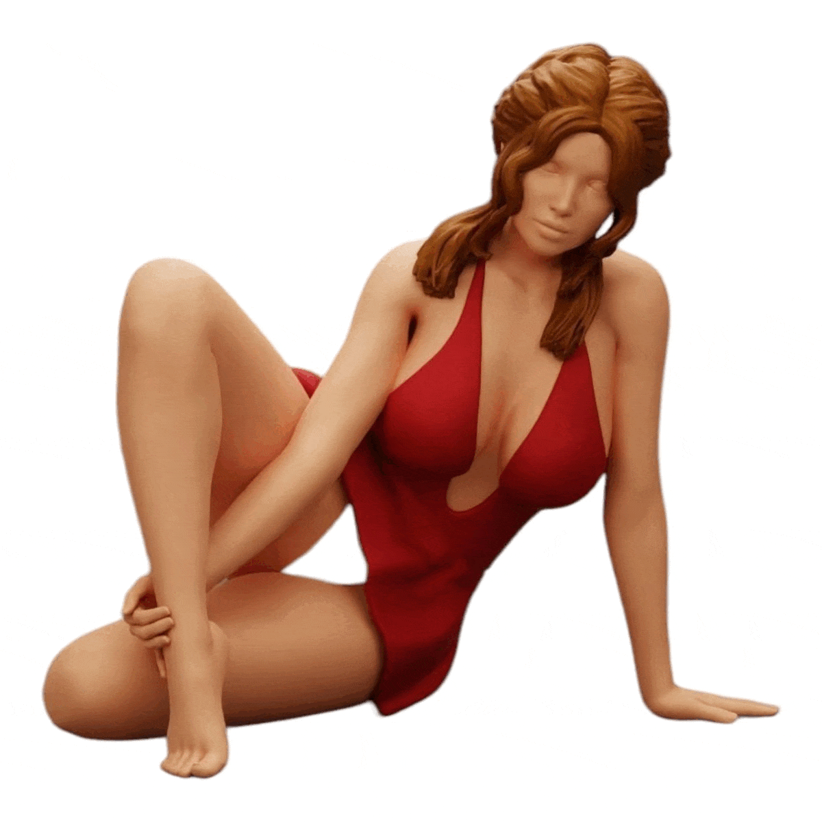 Diorama model building product photo 0: Attractive woman sitting relaxed in a squat (Ref No. A34)