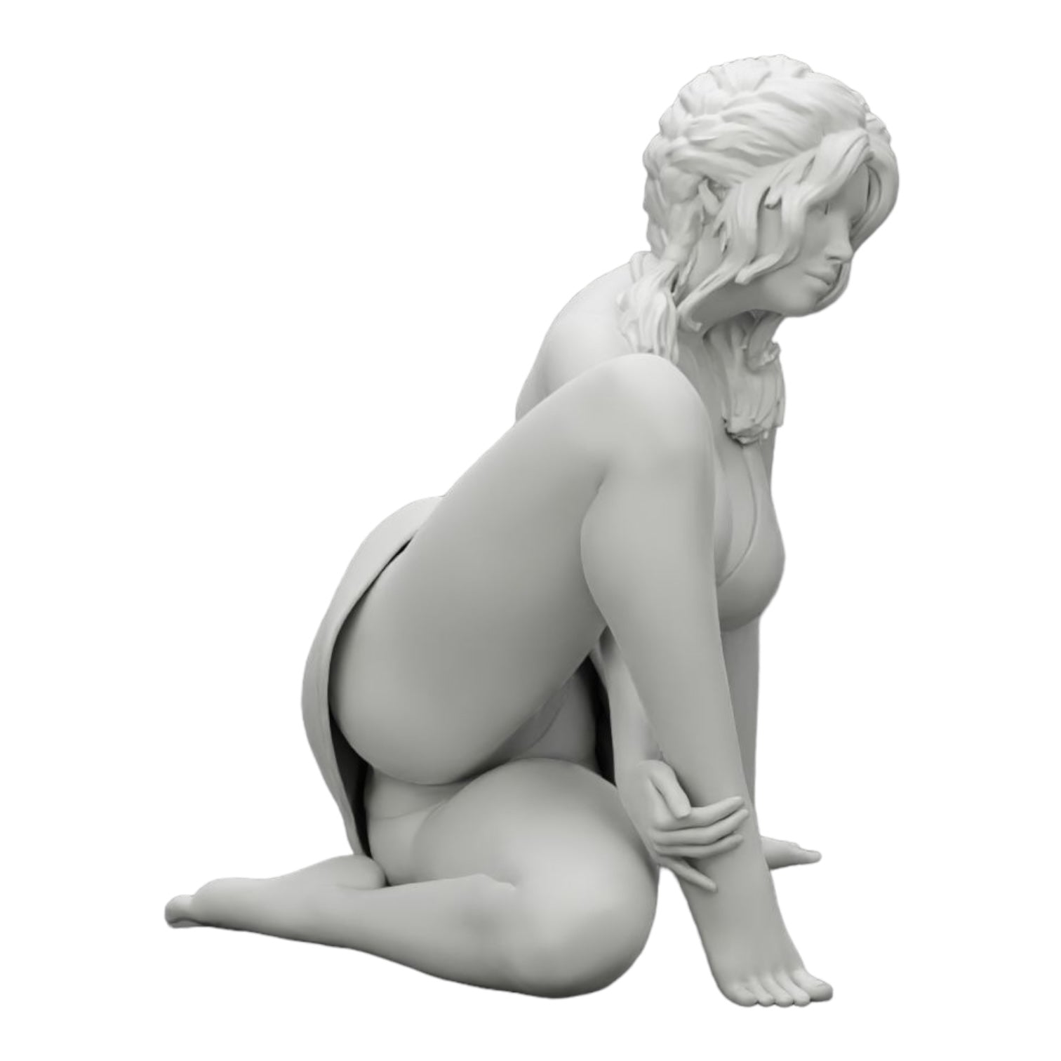Diorama model building product photo 0: Attractive woman sitting relaxed in a squat (Ref No. A34)