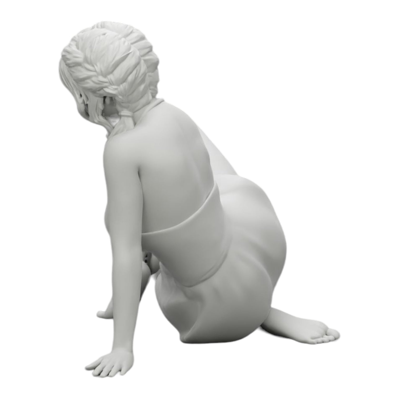 Diorama model building product photo 0: Attractive woman sitting relaxed in a squat (Ref No. A34)