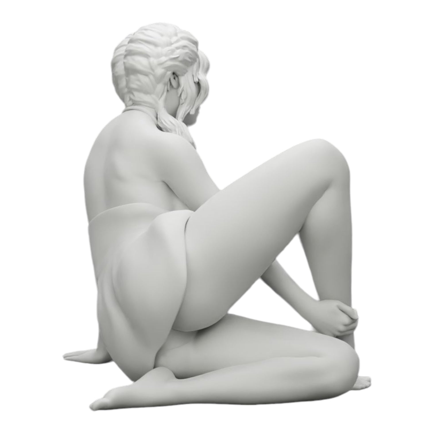 Diorama model building product photo 0: Attractive woman sitting relaxed in a squat (Ref No. A34)