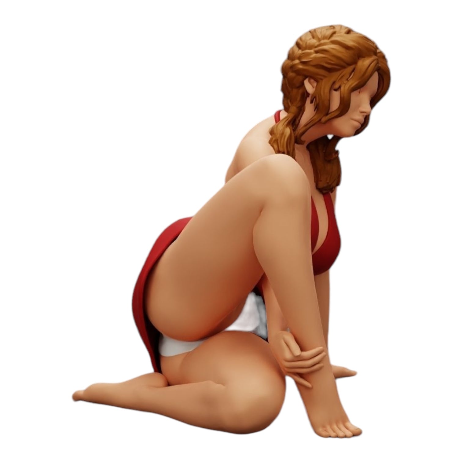 Diorama model building product photo 0: Attractive woman sitting relaxed in a squat (Ref No. A34)