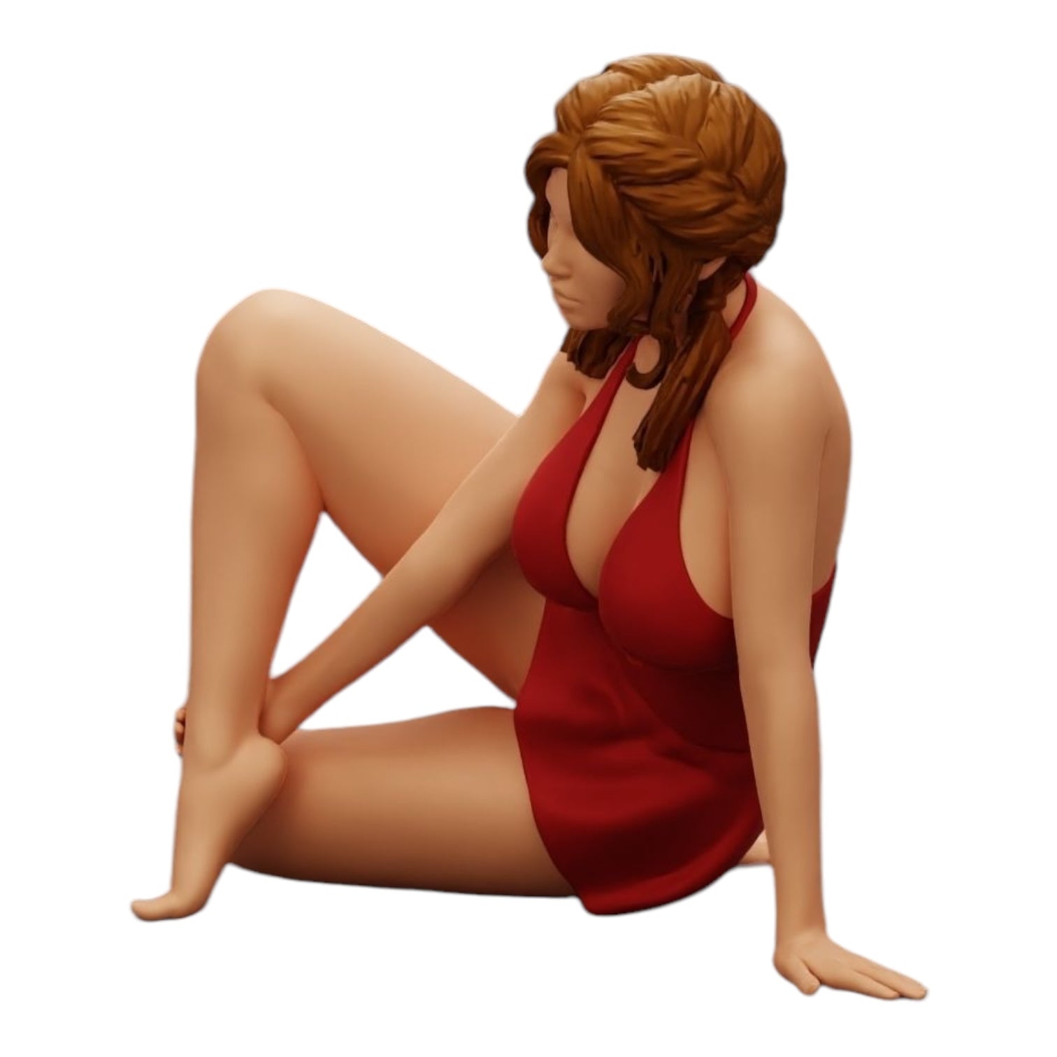 Diorama model building product photo 0: Attractive woman sitting relaxed in a squat (Ref No. A34)