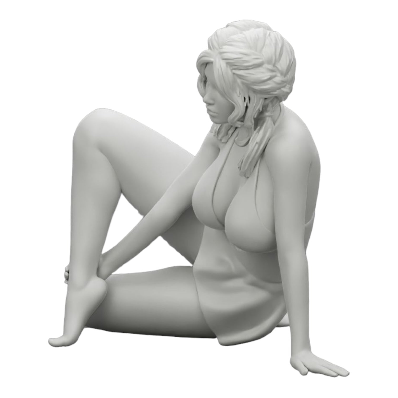 Diorama model building product photo 0: Attractive woman sitting relaxed in a squat (Ref No. A34)