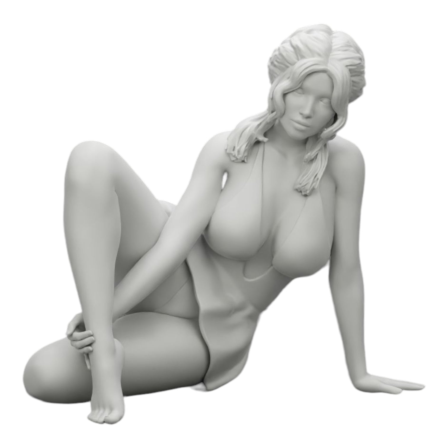 Diorama model building product photo 0: Attractive woman sitting relaxed in a squat (Ref No. A34)
